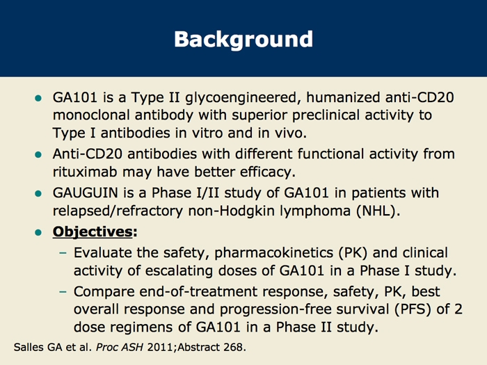 Obinutuzumab (GA101) in Relapsed/Refractory NonHodgkin