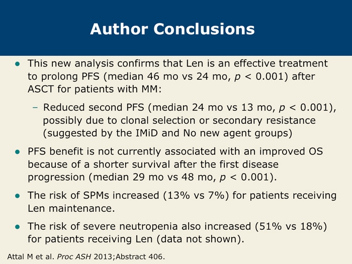 Follow-Up Of IFM 2005-02: Lenalidomide Maintenance After Stem Cell ...