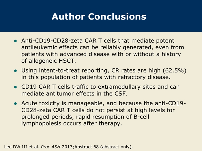 Anti-CD19 CAR T-Cell Therapy In Children With Relapsed/Refractory ALL ...